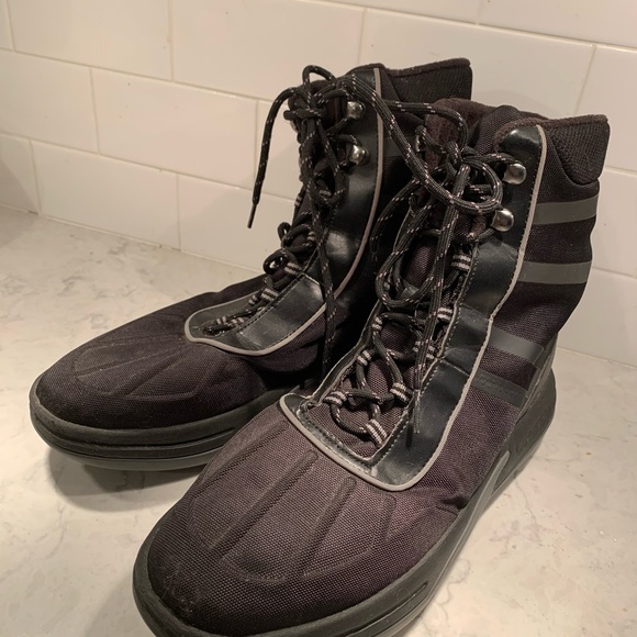 Mens work boots black with silver detail size 11d Lands End - Picture 2 of 5